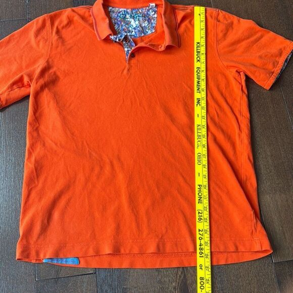 Robert Graham polo shirt men’s size large Orange golf casual cotton - Picture 9 of 10